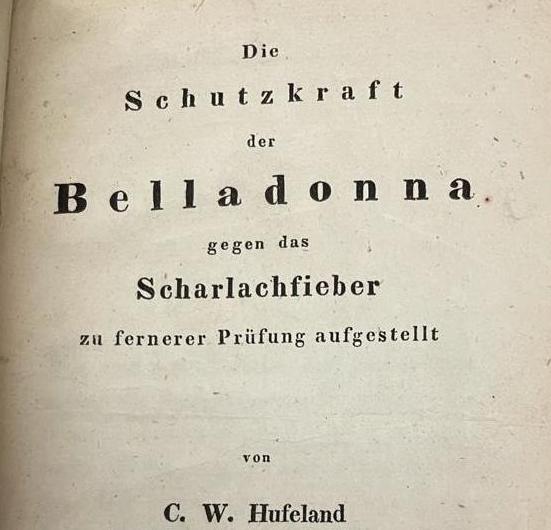 Hahnemann, Hufeland e la Scarlattina